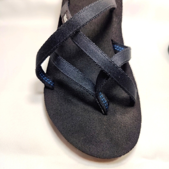TEVA Mush Mandalyn Wedge Ola 2 Slip On Black Blue Women's Sandals Size 11 - Picture 3 of 10